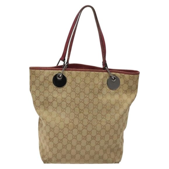 GUCCI GG Canvas Tote Bag Beige 120836 Auth 115949 - Picture 1 of 16